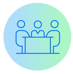 People at a table icon