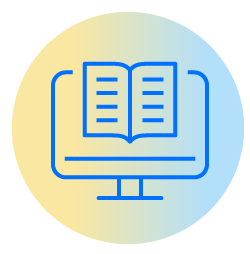 Publication read on computer screen icon